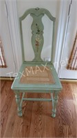 Decorative Painted Cane Seat Wood Chair