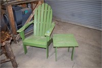 Painted Wooden Adirondack Chair w/ Matching