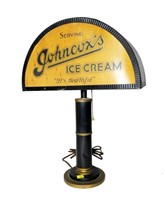 Johncox's Ice Cream advertising lamp, one