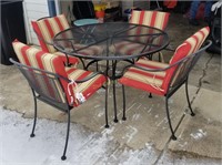 48" Wire Mesh Patio Table & 4 Chair Set