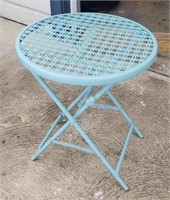 Small Blue Metal Folding Patio Table