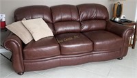 Dark Brown Leather Couch, Plush