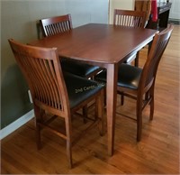 Tall Modern Bistro Table W/ 4 Chairs