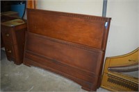 Antique Art Deco Full Size Bead w/ Headboard,