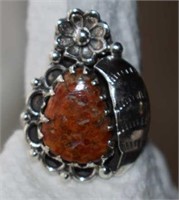 Sterling Silver Ring w/ Coral