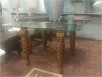 glass top dining table