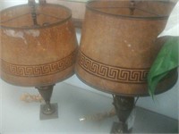 pair of brown lamps