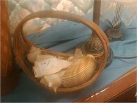 basket with large seashells