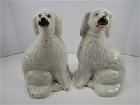 PAIR: PORCELAIN STAFFORDSHIRE STYLE 13" SPANIELS