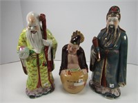3 CHINESE PORCELAIN & POTTERY FIGURES