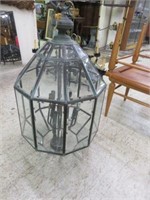 LARGE METAL AND BEVELED GLASS ENTRY LIGHT