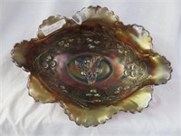 CARNIVAL GLASS DUGAN WREATHED CHERRIES BOWL