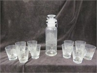 11PC ETCHED DRINK SET 11.5"T