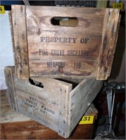 2 Wooden Fruit Crates