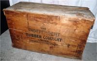 "The Independent Rubber Co." Wood Crate w Lid