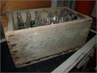 Coke Cola (green letter) Wood Crate w ACL Bottles