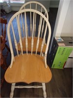 Pair of White wooden chairs-solid and sturdy
