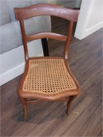 Cane bottom wooden chair