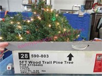 5ft wood trail pine tree Christmas tree (pre-lit)