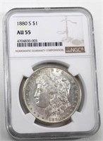 1880 S Morgan Silver Dollar NGC Graded AU55