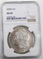 1878 S Morgan Silver Dollar NGC AU58