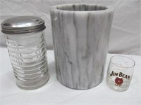 Only marble container & sugar, NOT SHOT GLASS