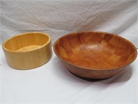 Pair of wood bowls