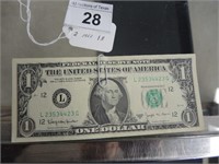 TWO 1963 $1 BILLS VG CONDITION