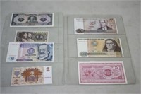 2 Sheets of Foreign Notes