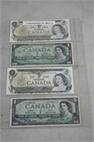 4 Canadian $1 Bills