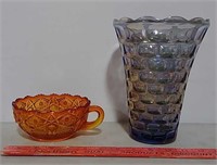 Collectible glassware vase & dish