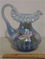 Pearl opalescence flowered Fenton pitcher