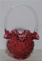 Wine colored Fenton basket