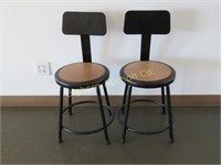 Metal Chairs/Stools w/ Backs 2pc lot