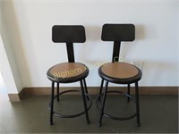Metal Chairs/Stools w/ Backs 2pc lot