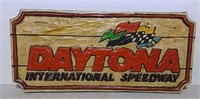 Hand carved Daytona Speedway wood sign