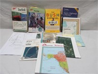 Group of travel books & maps