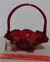 Red Fenton bride's basket