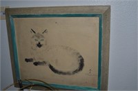 FRAMED PICTURE OF CAT