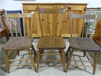 3 EARLY CANADIAN PLANK BOTTOM CHAIRS