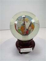 4.5" INSIDE PAINTED GLASS ORB ON STAND