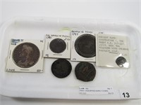 TRAY: ASSORTED EARLY COINS