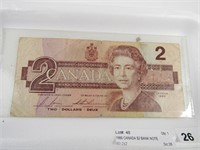 1986 CANADA $2 BANK NOTE