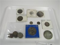 TRAY: ASSORTED BRITISH & OTHER COINS