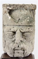 ANCIENT CARVED STONE HEAD FROM FRANCE