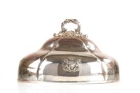 Georgian English silverplate crested meat dome