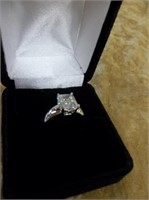 3.01 Ct Emerald Cut Brilliant White Sapphire Ring