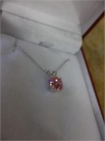 Matching Pink Sapphire Solitaire Necklace