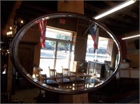 Large Mahogany Framed Beveled Mirror