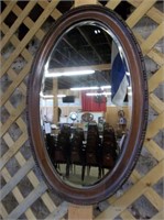 Mahogany Framed Beveled Mirror